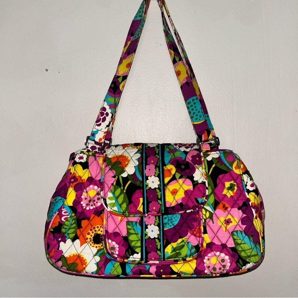 Vera Bradley Purple and Pink Quilted Shoulder Bag